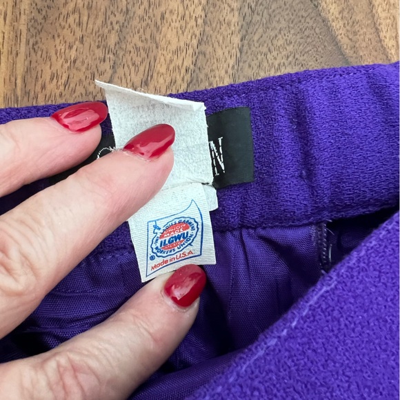 Vintage Gillian 100 % Wool Purple Pencil Skirt Women’s 12 - Picture 6 of 9